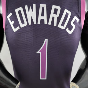 Regata NBA Minnesota Timberwolves - Edwards #1 Black and Purple