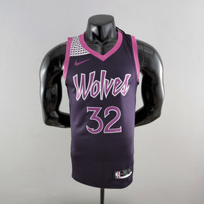 Regata NBA Minnesota Timberwolves - Towns #32 Black and Purple