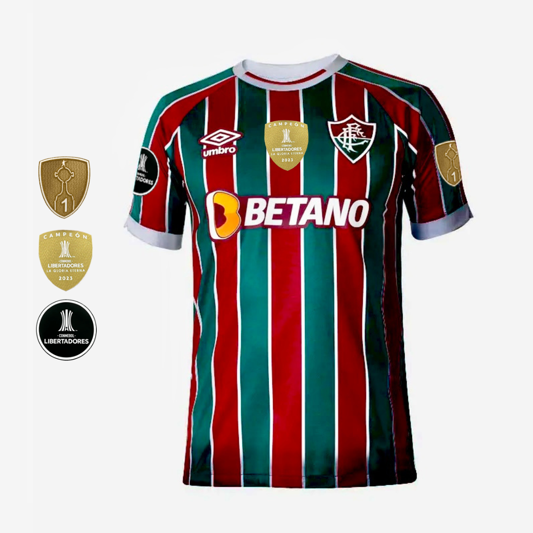 Camisa Fluminense 2023/24 Home - Todos os Patchs Campeão da Libertadores 2023