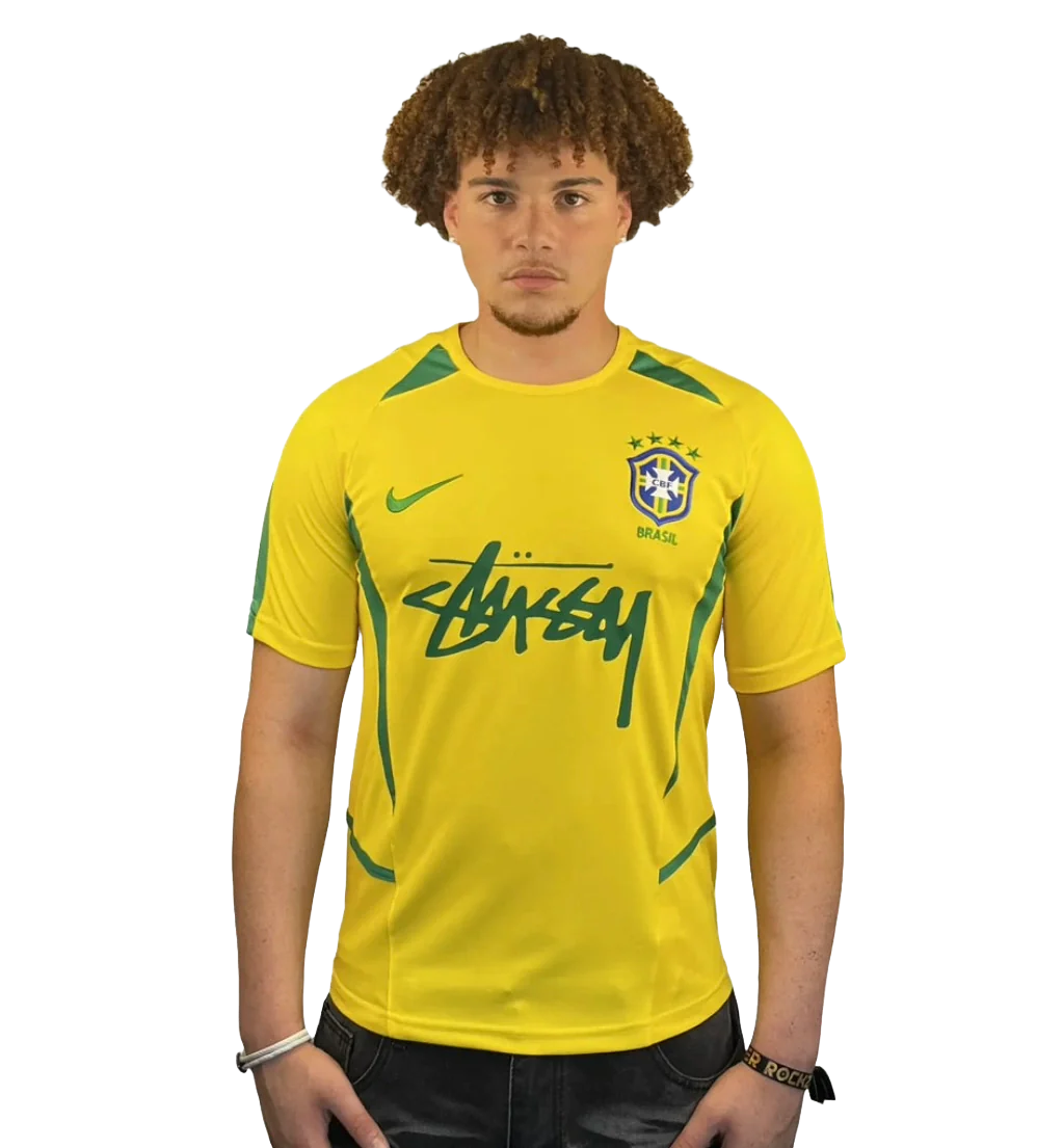 Camisa Brasil Stussy Retrô 2002 Amarela - Nike