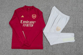 Conjunto Treino Arsenal Ziper Curto Vermelho 2023/24