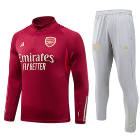 Conjunto Treino Arsenal Ziper Curto Vermelho 2023/24