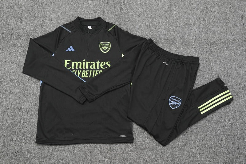 Conjunto Treino Arsenal Ziper Preto 2023/24