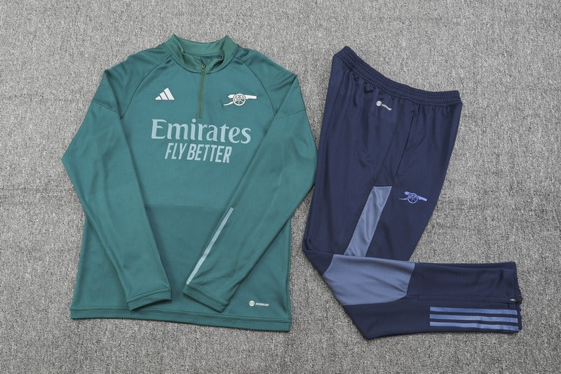 Conjunto Treino Arsenal Ziper Verde 2023/24