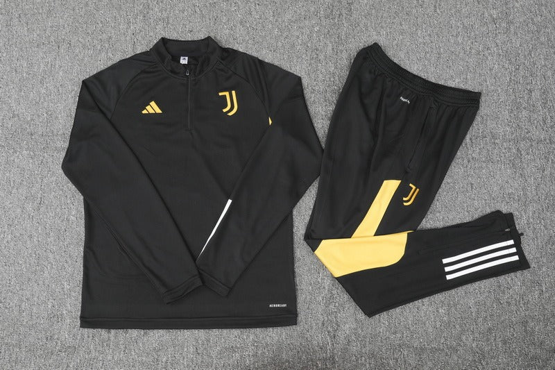 Conjunto Treino Juventus Ziper Curto Preto 2023/24