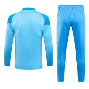 Conjunto Treino Manchester City Ziper Curto Azul 2023/24