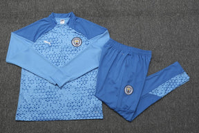 Conjunto Treino Manchester City Ziper Curto Azul 2023/24