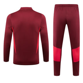 Conjunto Treino Manchester United Ziper Curto Vermelho 2023/24