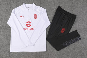 Conjunto Treino Milan Ziper Curto Branco 2023/24