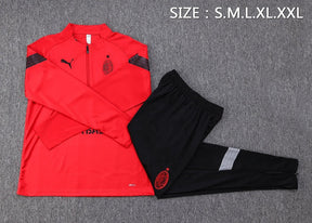 Conjunto Treino Milan Ziper Curto Vermelho 2023/24