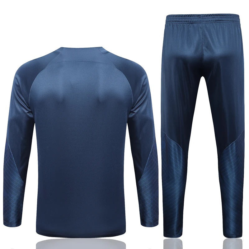 Conjunto Treino PSG Ziper Curto Azul 2023/24