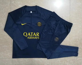 Conjunto Treino PSG Ziper Curto Azul 2023/24