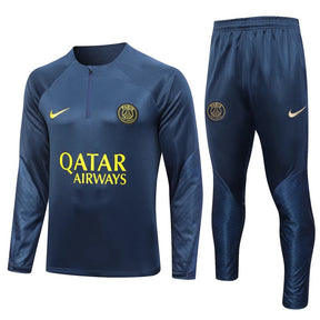 Conjunto Treino PSG Ziper Curto Azul 2023/24